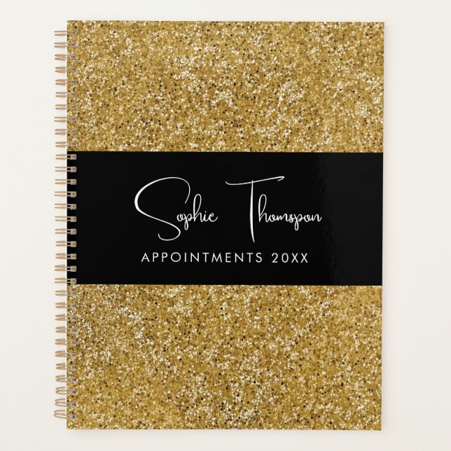 Goldener Glitzer - Neujahr Planer (Vorderseite)