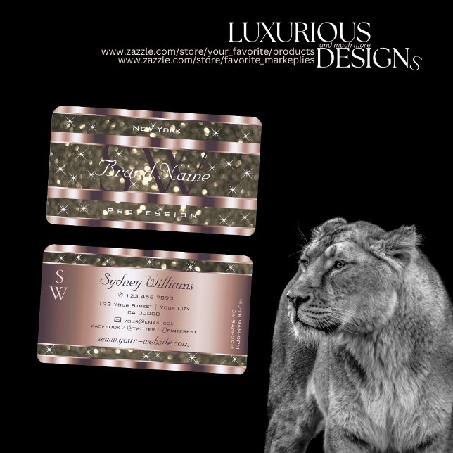 Goldener Glitzer Paradies für Kletterhexen: Rose Visitenkarte (Von Creator hochgeladen)