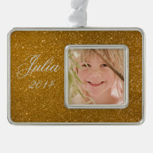 Goldener Glitzer Rahmen-Ornament Silber