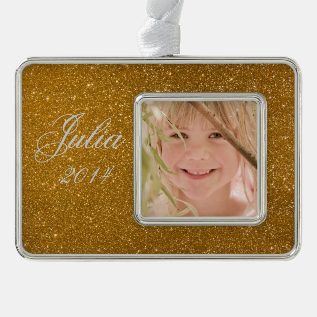 Goldener Glitzer Rahmen-Ornament Silber (Vorderseite)