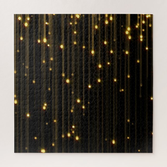 Goldener Glitzer Rain Light Vorhang Puzzle (Vertikal)