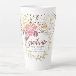 Goldener Glitzer Rosa Blush Marsala Bloral Graduat Milchtasse