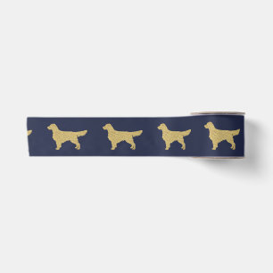 Goldener Glitzer Seeblau Satinband
