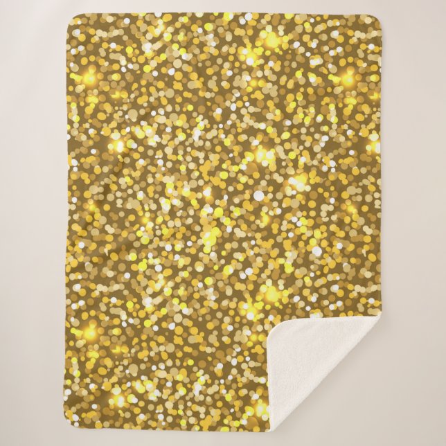Goldener Glitzer Sherpadecke (Vorderseite)