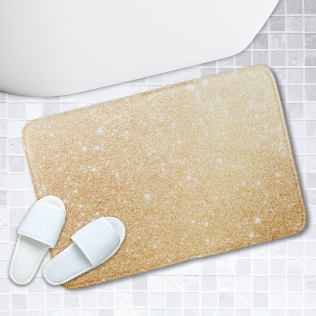Goldener Glitzer Stilvoll Luxuriöses Badezimmer Ba Badematte (Gold Glittery Stylish Luxury Bathroom Bath Mat)