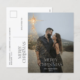 goldener Glitzer strahlt fröhliches Weihnachtsfest Feiertagspostkarte