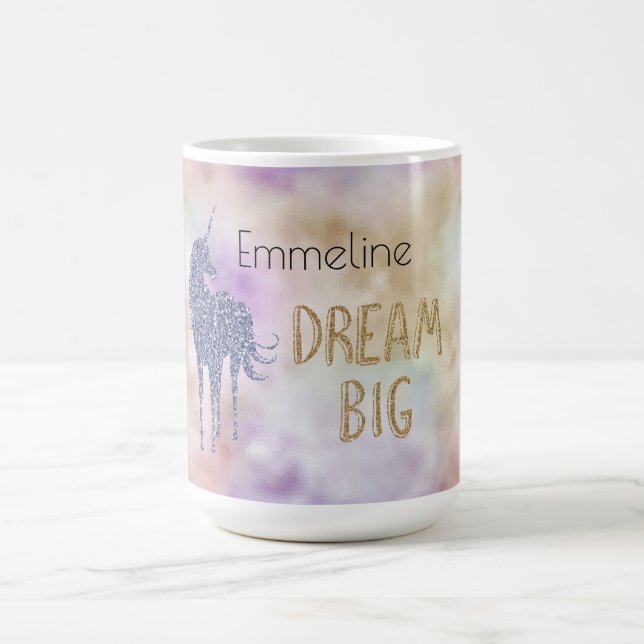 Goldener Glitzer Traumstrecke Big Unicorn Personal Verwandlungstasse (Zentrum)