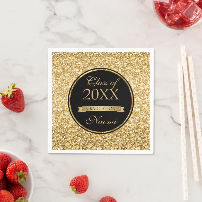 Goldener Glitzer und Band Serviette (Beispiel)