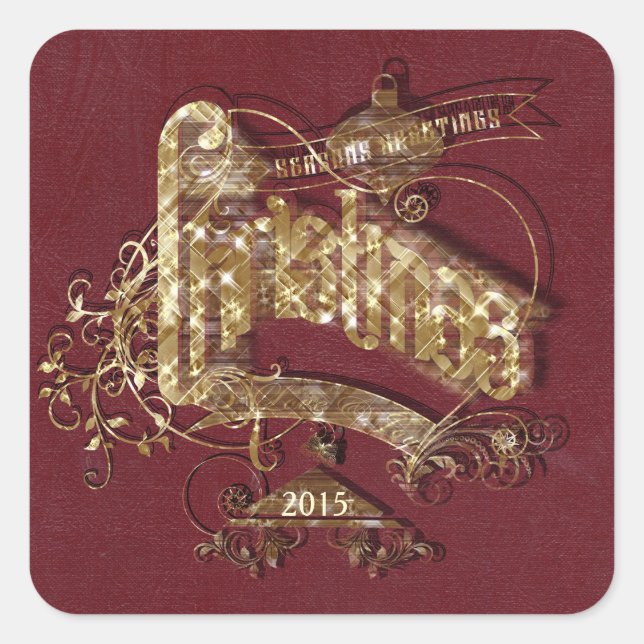 Goldener Glitzer Weihnachten - Sticker (Vorderseite)