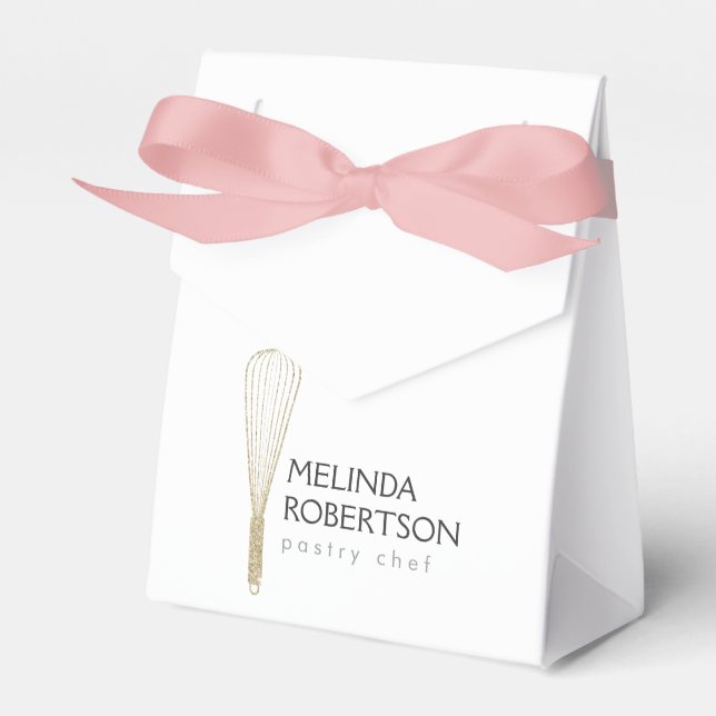 Goldener Glitzer Whisk Bakery Tent Box, Gefälligke Geschenkschachtel (Vorderseite)