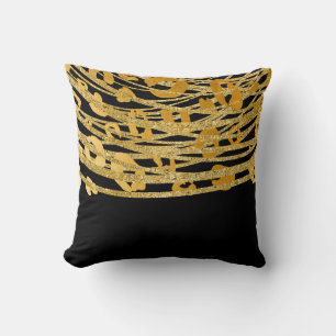 Goldener Gold Schwarz Leopard Gepard Druck Glam Kissen