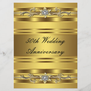 Goldener Golden 50. Hochzeitstag Einladung