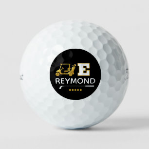 Goldener Golfwagen - Benutzerdefinierte E-Initiale Golfball