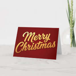 Goldener Gradient Retro Schriftzug Frohe Weihnacht Feiertagskarte