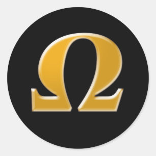 Goldener Grieche Omega - Symbol des Widerstands Runder Aufkleber