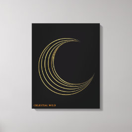 Goldener Halbmond Himmels Kunst Leinwand Geschenk