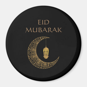 Goldener Halbmond & Laterne Eid Mubarak Islamisch Magnet