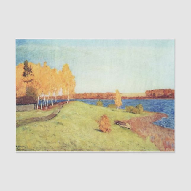 Goldener Herbst durch Isaac Levitan Tissue Paper Seidenpapier (Vorderseite)