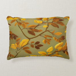 Goldener Herbst: Ein nahtloses 3D-Leaf-Muster Dekokissen
