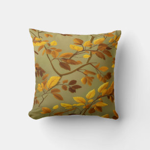 Goldener Herbst: Ein nahtloses 3D-Leaf-Muster Kissen
