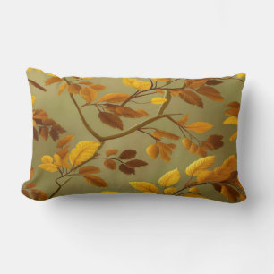 Goldener Herbst: Ein nahtloses 3D-Leaf-Muster Lendenkissen