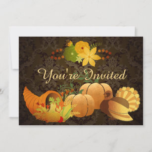 Goldener Herbst Ernte Damaskus Geburtstag Einladun Einladung