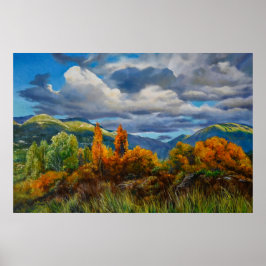 Goldener Herbst im Gebirge Poster