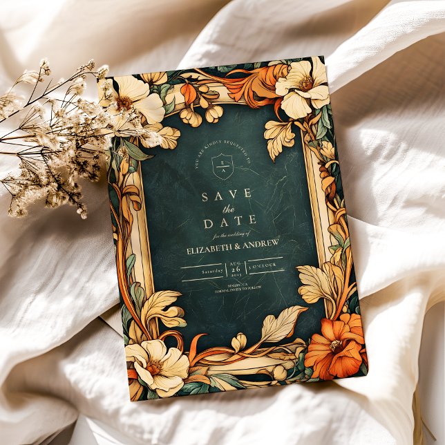 Goldener Herbst Jugendstil Hochzeit Save The Date (Von Creator hochgeladen)