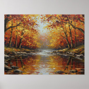 Goldener Herbstbach Poster