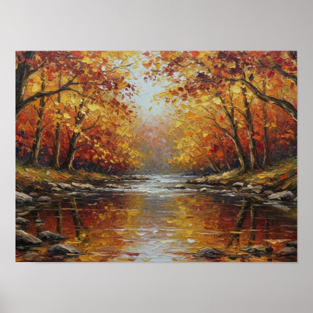 Goldener Herbstbach Poster (Vorne)