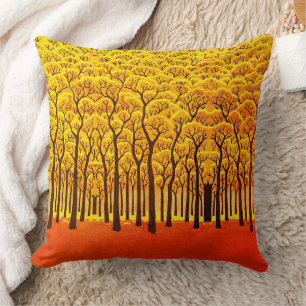 Goldener Herbstwald Kissen
