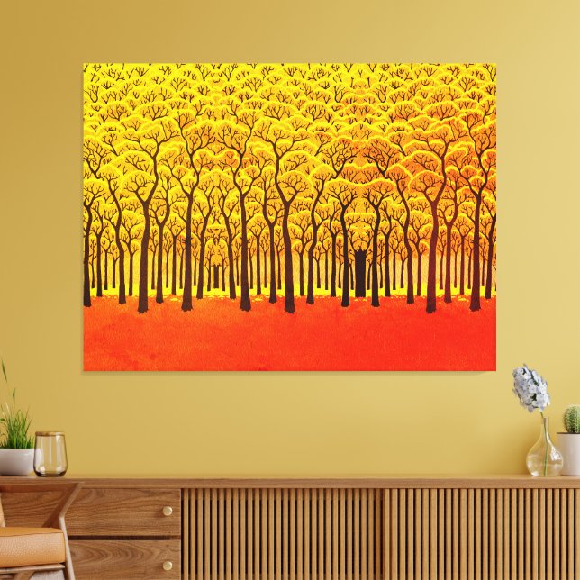 Goldener Herbstwald Leinwanddruck (Insitu (Wohnzimmer))
