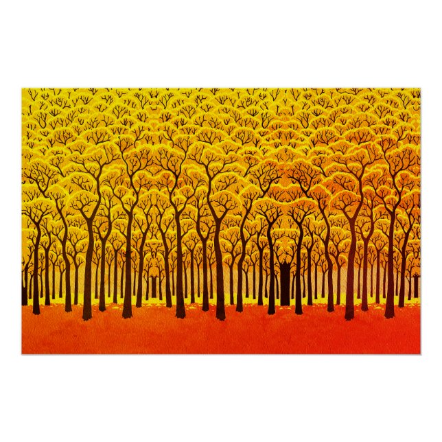 Goldener Herbstwald Poster (Vorderseite)