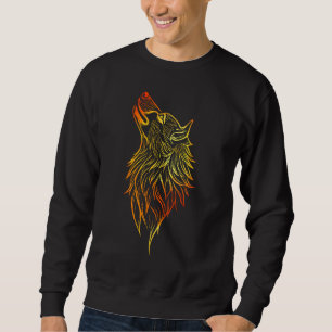 Goldener heulender Wolf – Tribales Spirit Animal D Sweatshirt