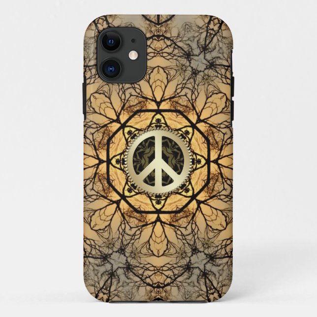 Goldener Hexagon-Waldfriedenszeichen iPhone 5 Case-Mate iPhone Hülle (Rückseite)