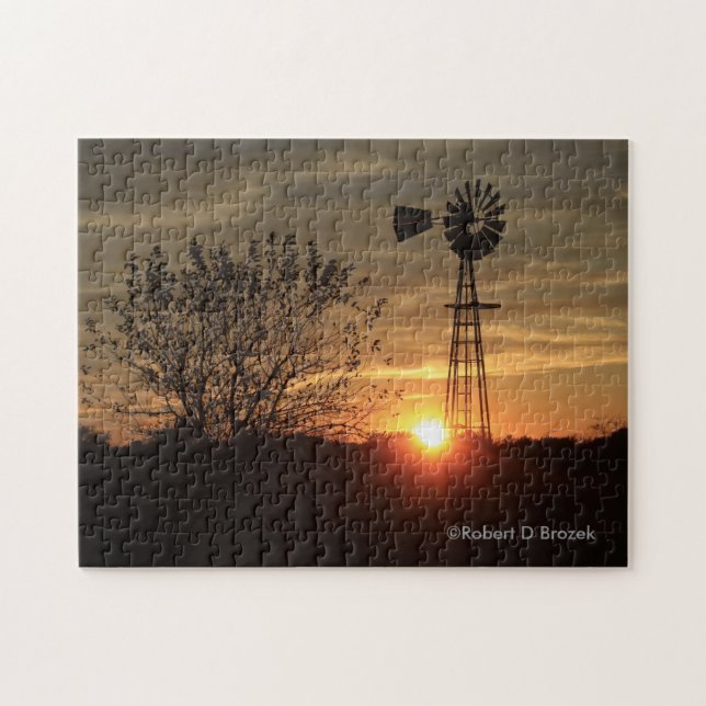 Goldener Himmel Kansas mit Puzzle (Horizontal)