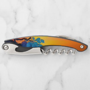 Goldener Himmel, lila blaue Blätter Kellnermesser