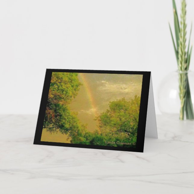 Goldener Himmel-Regenbogen Karte (Vorderseite)