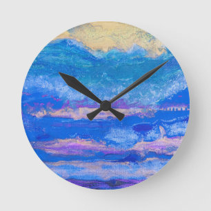 Goldener Himmel Runde Wanduhr