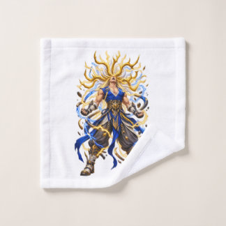 Goldener Himmlischer Krieger Fantasy Waschlappen