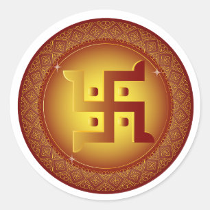 Goldener Hindu Swastik Diwali Aufkleber