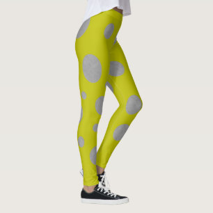 Goldener Hintergrund mit silbernen Tupfen Leggings