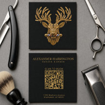 Goldener Hirsch Rasiermesser Friseursalon-Logo Fri