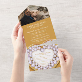 Goldener Hochzeitstag 75 Jahre Party-Veranstaltung All In One Einladung