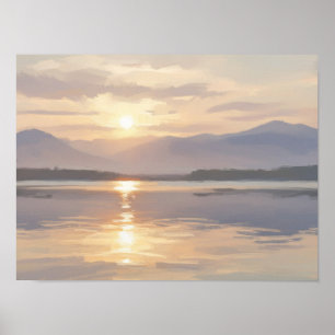 Goldener Horizont bei Dämmerung Poster