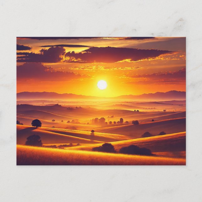 goldener Horizont Postkarte (Vorderseite)