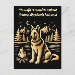 Goldener Hund am Campfire Postkarte