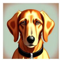 Goldener Hund mit Collar mit Identitätstafel