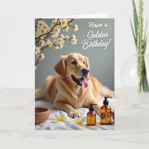 Goldener Hunde-Geburtstagskarte Karte