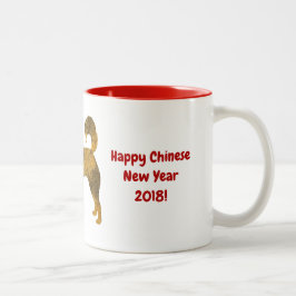 Goldener Husky Zwei-Töne-Tasse Zweifarbige Tasse